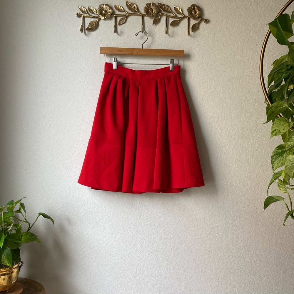 NWT Banana Republic Red Pleated Circle Skater Skirt 2P
